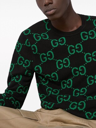 Gucci Gg Damier Jacquard Knitted Top
