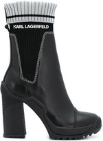 Thumbnail for your product : Karl Lagerfeld Paris Ribbed High-Heeled Boots