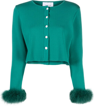 トップス feather damage cardigan Feather-trimmed cardigan | Prada | OTTODISANPIETRO