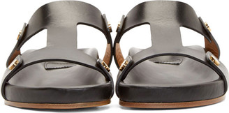 Chloé Black Leather Slip-On Sandals