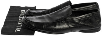 Ermenegildo Zegna Black Leather Slip On Loafers Size 43.5