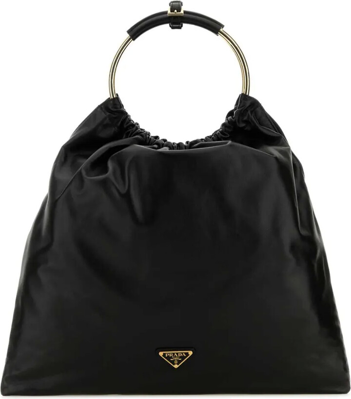 Prada Triangle-Logo Bucket Bag