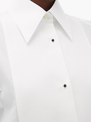Dolce & Gabbana Bib-front Cotton-poplin Tuxedo Shirt - White