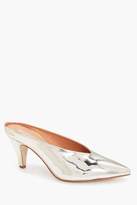 Thumbnail for your product : boohoo Metallic Pointed Kitten Mules