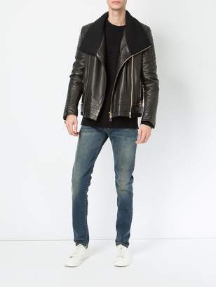 Balmain leather biker jacket