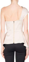 Thumbnail for your product : Roland Mouret Rodmell Silk Satin One-Shoulder Peplum Top