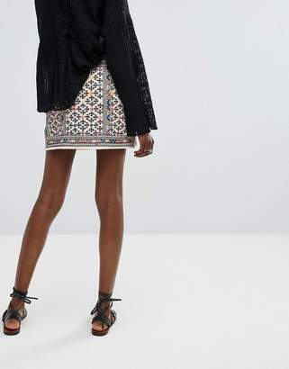 Majorelle Embroidered Port Skirt