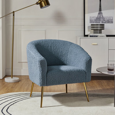 Willa Arlo Interiors Dawson Boucle Barrel Chair With Metal Legs
