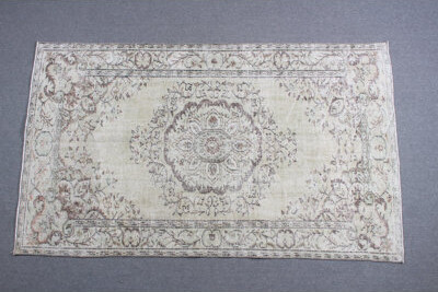Bungalow Rose Vintage Turkish Oushak Area Rug with Unique Green Modern Design Ideal for Bedroom Decor
