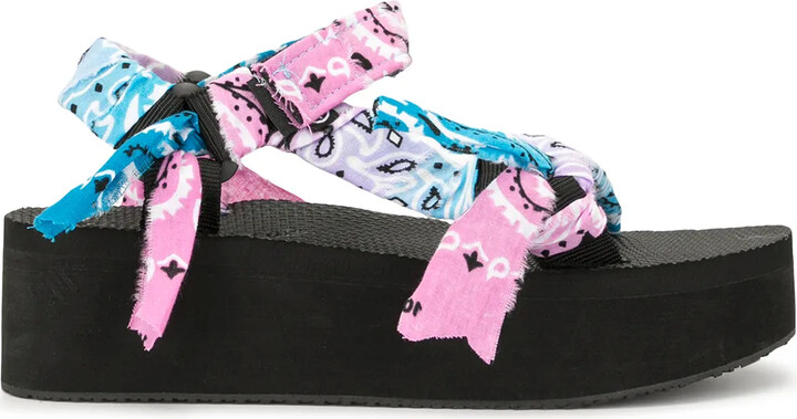 Arizona Love Bandana Wrapped Platform Sandals