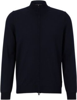 HUGO BOSS Men's Blue Cardigans & Zip Up Sweaters | ShopStyle