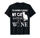 Thumbnail for your product : Storecastle: I'd Rather Cuddle My Cat And Drink Wine T-Shirt