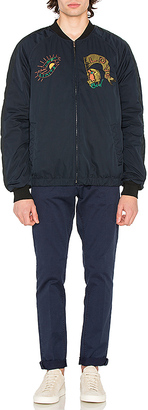 Scotch & Soda Quilted Embroidered Bomber Jacket