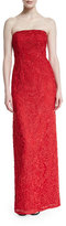Thumbnail for your product : Aidan Mattox Strapless Soutache Column Gown, Red