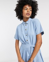 Thumbnail for your product : Selected denim shirt dress in blue