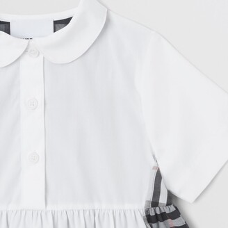 Burberry Childrens Chequerboard Panel Stretch Cotton Polo Shirt Dress Size: 18M