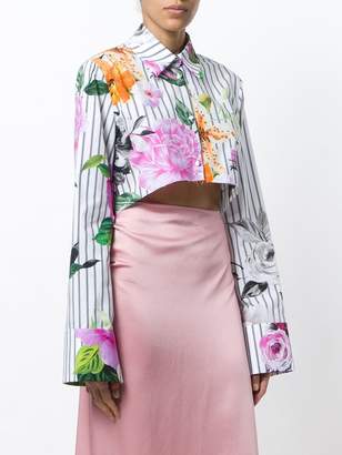 Off-White cropped floral printed blouse
