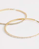 Thumbnail for your product : Swarovski Asos Design ASOS DESIGN x LaQuan Smith oversized hoop earrings with crystals