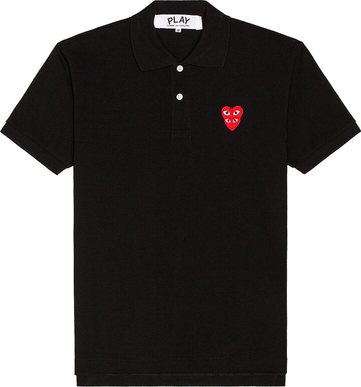 Comme des Garçons PLAY Polo T-Shirt in Black