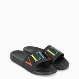 Thumbnail for your product : Valentino Black/multicolour rubber slippers