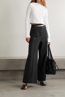 Proenza Schouler Cutout Wool-blend Wide-leg Pants - Black - ShopStyle