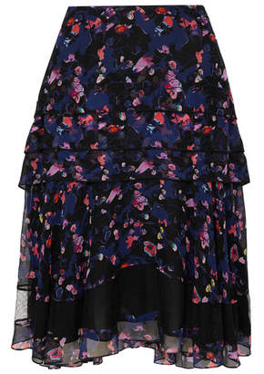 Jason Wu Collection Tiered Floral-print Silk-chiffon Skirt