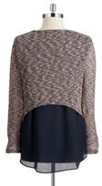 Thumbnail for your product : Casual Couture by Green Envelope Hi Lo Knit Top