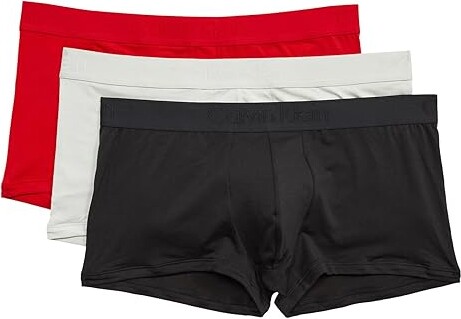 Calvin Klein Underwear CK Black Low Rise Trunks 3-Pack (Rouge/Lunar Rock/ Black) Men's Underwear - ShopStyle Boxers