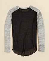 Thumbnail for your product : Aqua Girls' Metallic Chiffon Back Sweater - Sizes S-XL