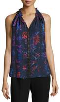 Thumbnail for your product : Elie Tahari Bessie Sleeveless Floral-Print Blouse, Violet