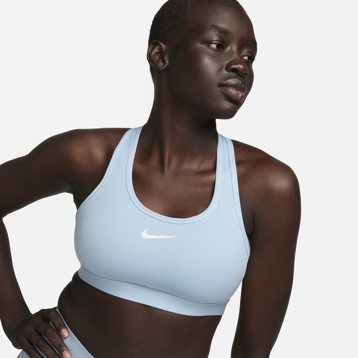 Nike Women's Swoosh Medium Support Padded Sports Bra in Blue