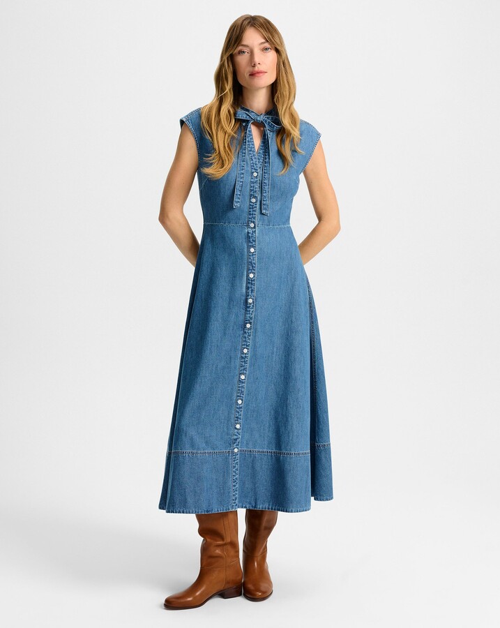 Honora Denim Midi Shirtdress