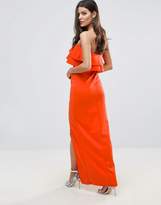 Thumbnail for your product : Club L Bandeau Frill Maxi Dress With Ruffle Asymetric Split