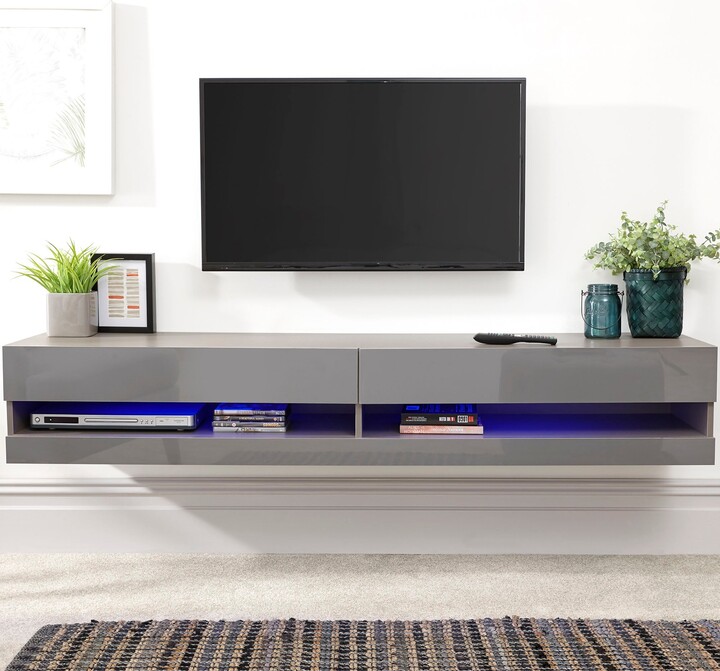 Dunelm Galicia 150cm LED Wall TV Unit Grey ShopStyle