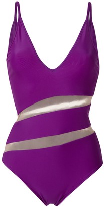 sheer panel swimsuit