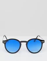 Thumbnail for your product : Spitfire round sunglasses in black with blue lens