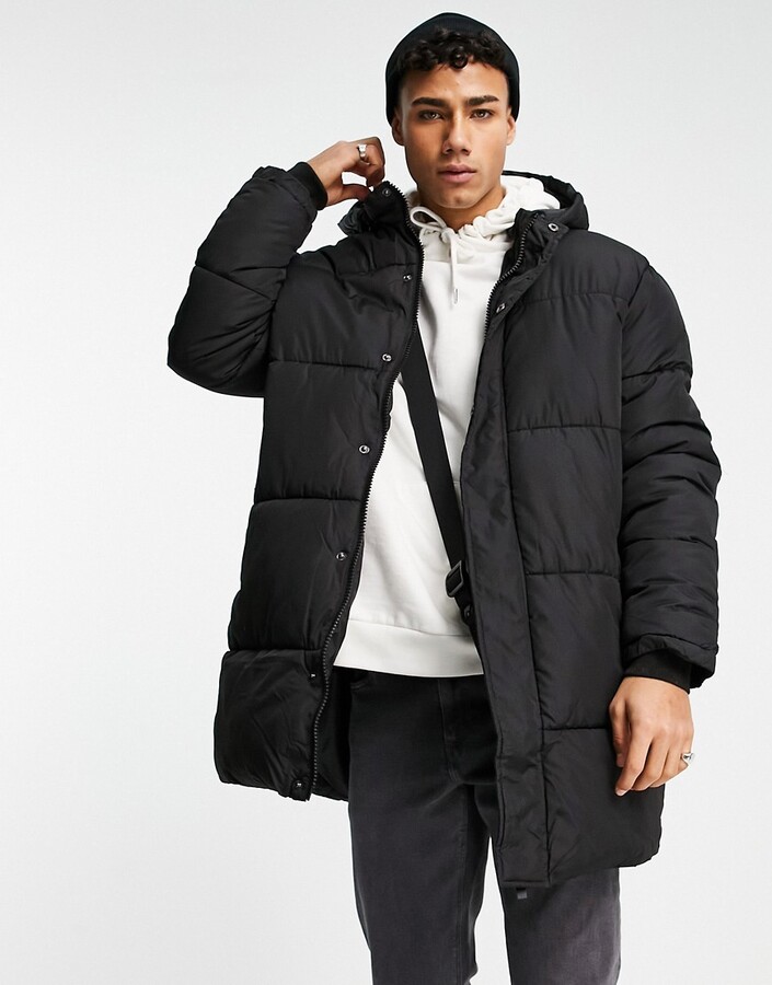 Oversized Puffer Asos Mens Longline Puffer Coat Asos Black Puffer