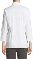 Thumbnail for your product : Misook Funnel-Neck Zip-Front Embroidered Blouse, Plus Size