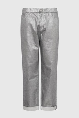 French Connection Tate Metallic Denim Relaxed Straight Jeans