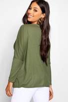 Thumbnail for your product : boohoo Petite Oversized Rib Knit Sweater