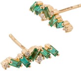Thumbnail for your product : Suzanne Kalan 18kt Yellow Gold Emerald And Diamond Stud Earrings
