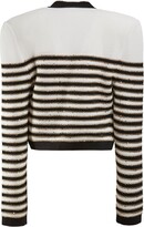Thumbnail for your product : Balmain Striped viscose knit open jacket