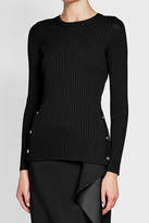 Thumbnail for your product : Versace Ribbed Wool Pullover with Buttoned Sides