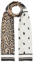 Thumbnail for your product : Burberry Animal Print & Vintage Check Silk Scarf