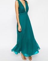 Thumbnail for your product : ASOS Petite Wedding Deep Plunge Super Full Pleated Maxi Dress