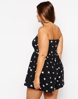 Thumbnail for your product : ASOS CURVE Bandeau Playsuit In Star Print