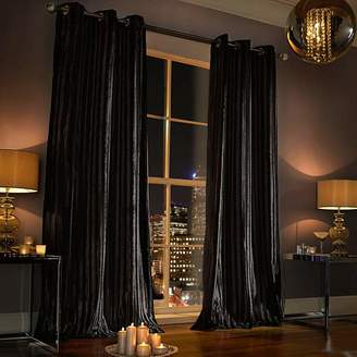 Kylie Minogue Iliana lined eyelet curtain in black 90x90