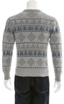 Michael Bastian Crew Neck Intarsia Sweater