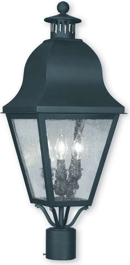 Livex Lighting Livex Amwell 3-Light Black Outdoor Post Lantern