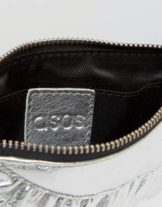 ASOS Metallic Leather Ruffle Purse